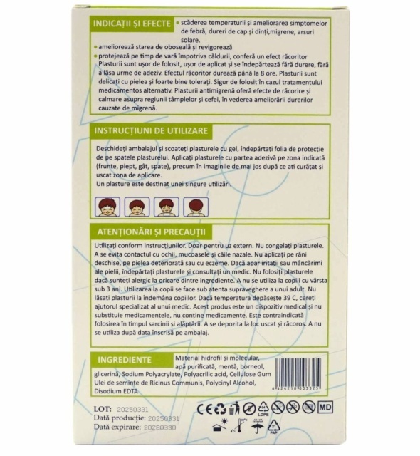 Plasturi antimigrena Augama 4 buc/cutie