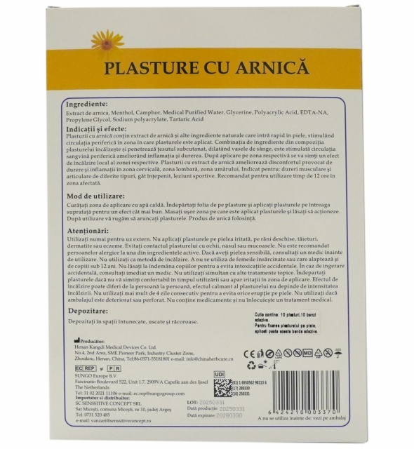 Plasturi cu arnica si hidrogel 10*14cm Augama 10 buc/cutie
