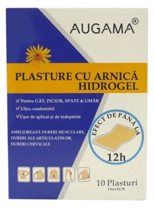 Plasturi cu arnica si hidrogel 10x14cm Augama 10 buc/cutie