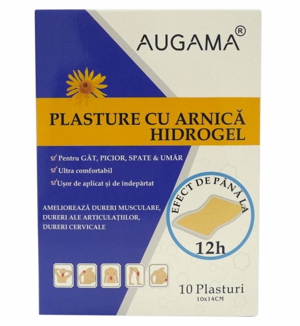 Plasturi cu arnica si hidrogel 10*14cm Augama 10 buc/cutie