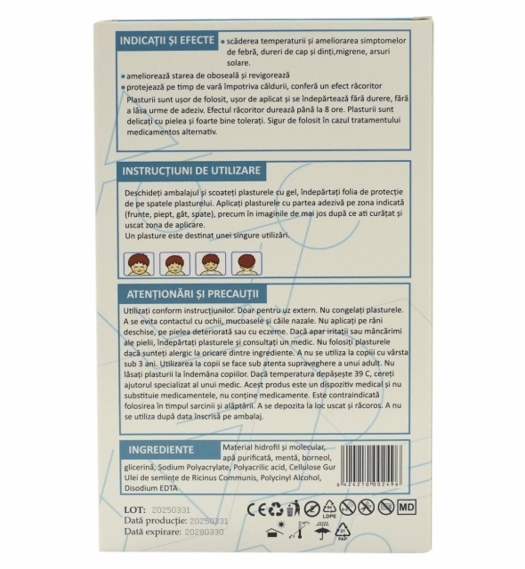 Plasturi cu efect racoritor pentru copii Augama 4 buc/cutie