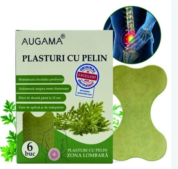 Plasturi cu pelin pentru zona lombara Augama 6 buc/cutie