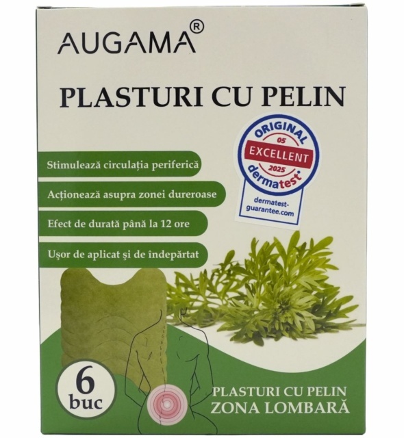 Plasturi cu pelin pentru zona lombara Augama 6 buc/cutie