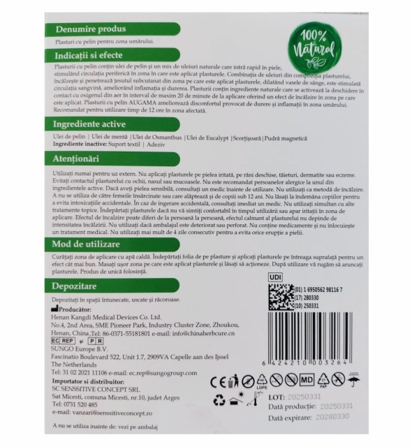 Plasturi cu pelin pentru zona umarului Augama 6 buc/cutie