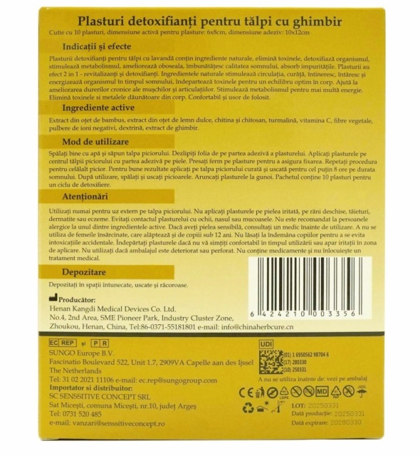 Plasturi detoxifianti cu ghimbir Augama 10 buc/cutie