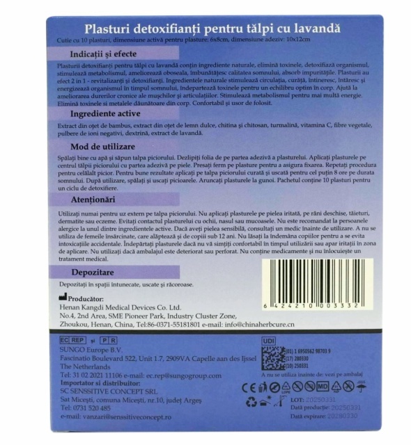 Plasturi detoxifianti cu lavanda Augama 10 buc/cutie