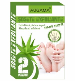 Sosete exfoliante pentru talpi cu aloe vera 2 perechi Augama