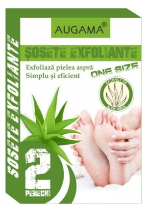 Sosete exfoliante pentru talpi cu aloe vera 2 perechi Augama